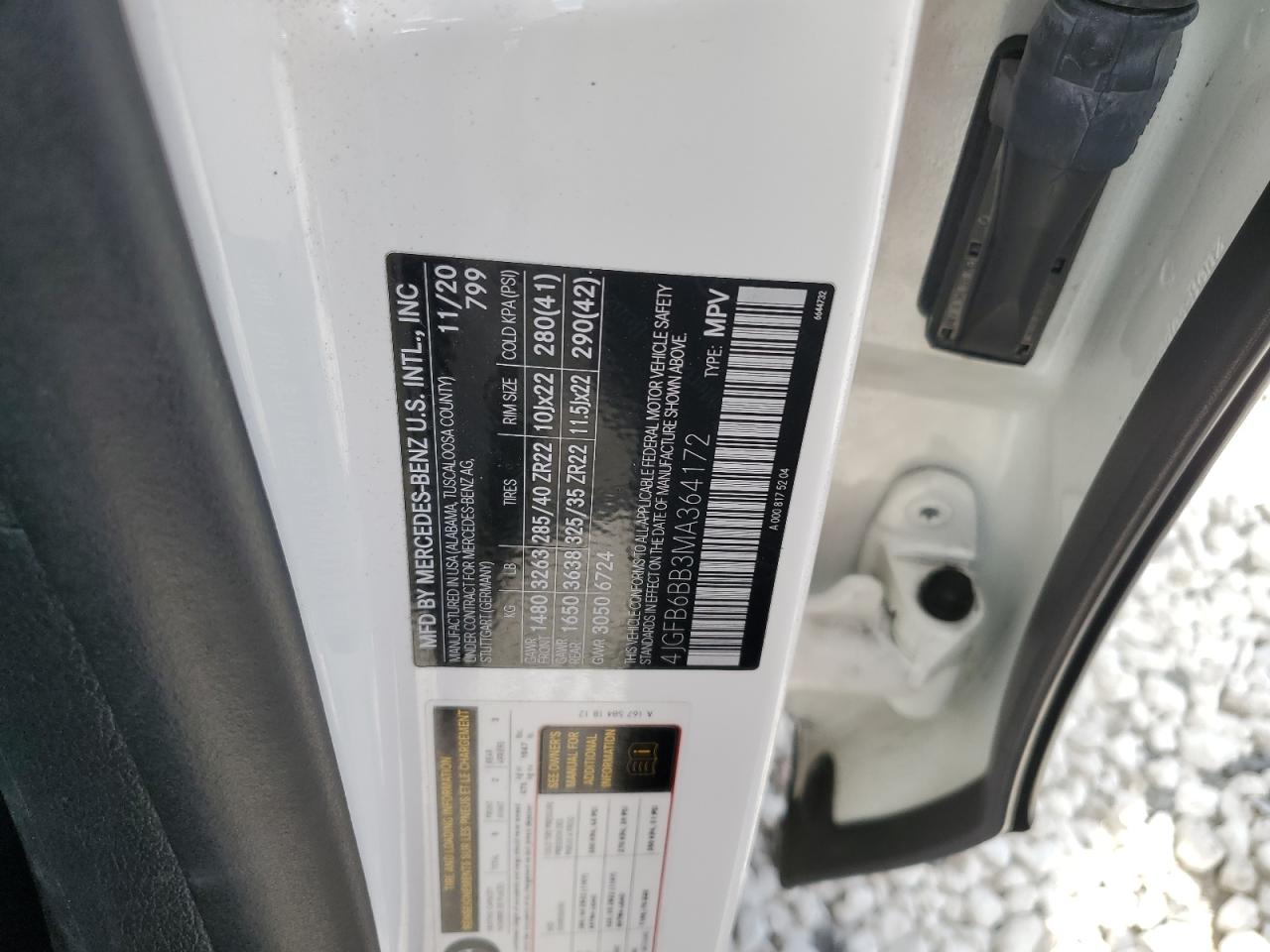 2021 Mercedes-Benz Gle Amg 53 4Matic VIN: 4JGFB6BB3MA364172 Lot: 86877685