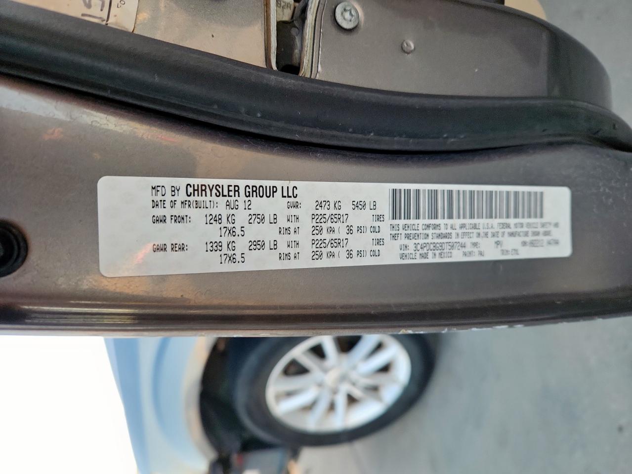 2013 Dodge Journey Sxt VIN: 3C4PDCBG9DT507244 Lot: 84758635