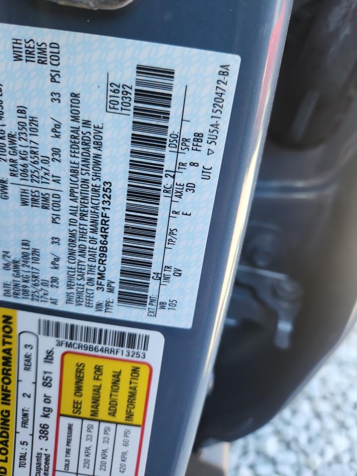 2024 Ford Bronco Sport Big Bend VIN: 3FMCR9B64RRF13253 Lot: 84302535