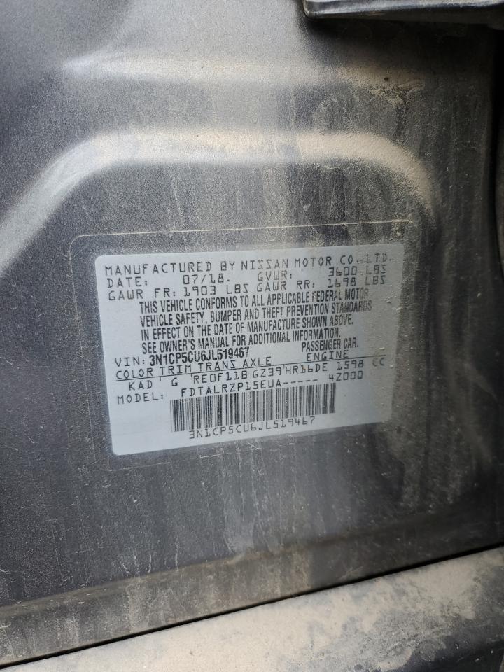 2018 Nissan Kicks S VIN: 3N1CP5CU6JL519467 Lot: 81935335