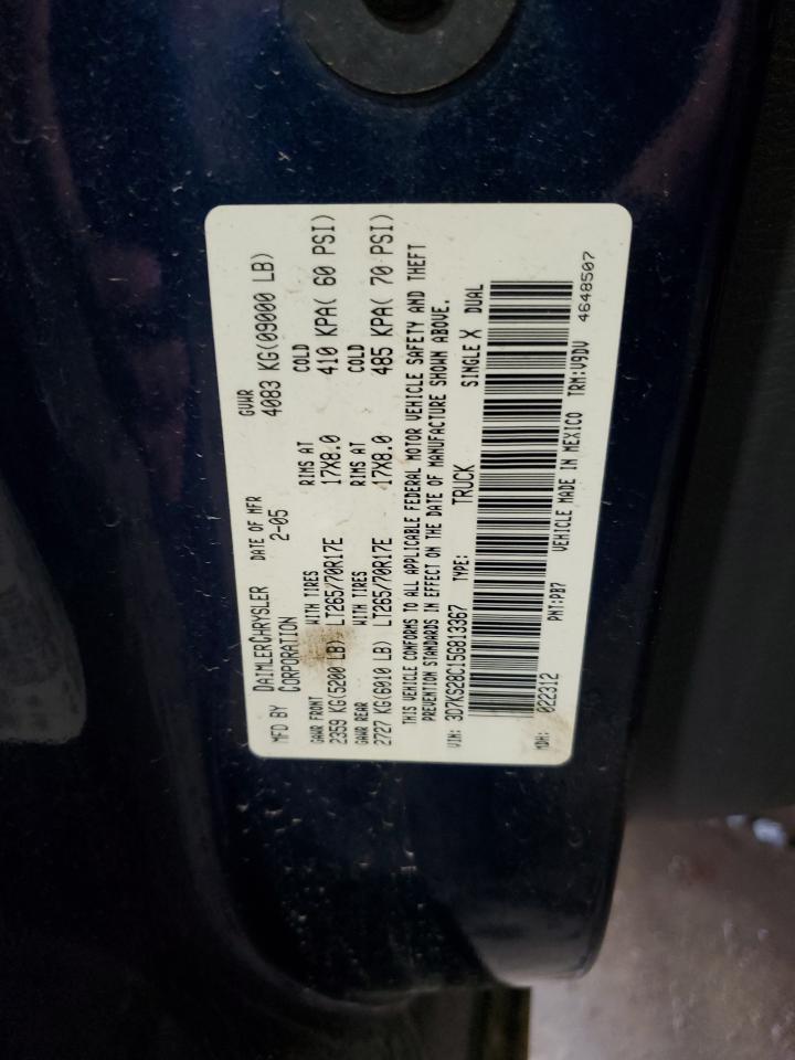 2005 Dodge Ram 2500 St VIN: 3D7KS28C15G813367 Lot: 86217875