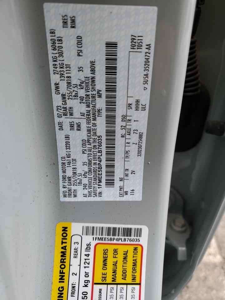 2023 Ford Bronco Base VIN: 1FMEE5BP4PLB76035 Lot: 86230515