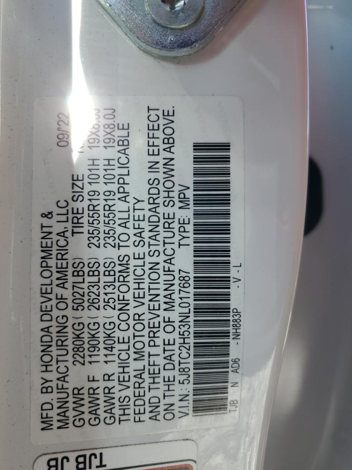 2022 Acura Rdx Technology VIN: 5J8TC2H53NL017687 Lot: 86484695