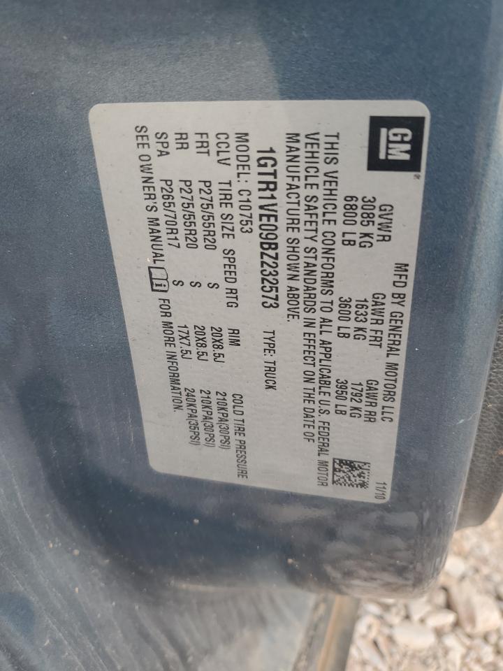 2011 GMC Sierra C1500 Sle VIN: 1GTR1VE09BZ232573 Lot: 85300895