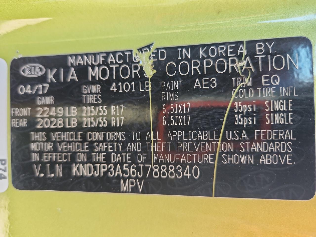 2018 Kia Soul + VIN: KNDJP3A56J7888340 Lot: 85135665