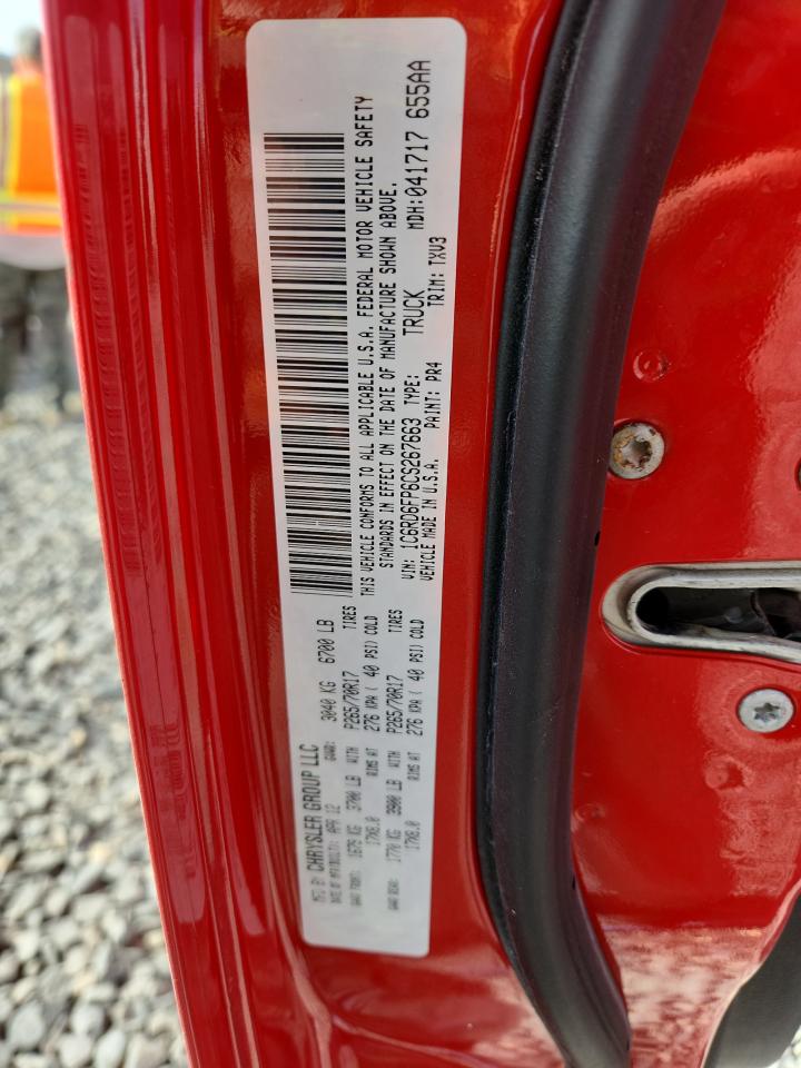 2012 Dodge Ram 1500 St VIN: 1C6RD6FP6CS267663 Lot: 84788885