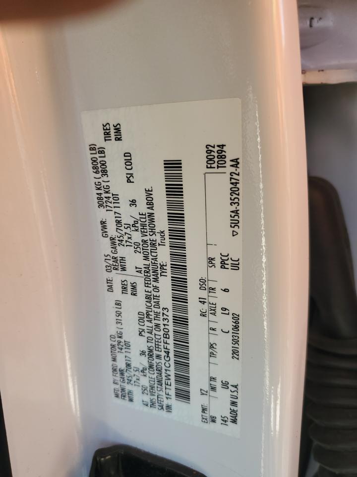 2015 Ford F150 Supercrew VIN: 1FTEW1CG4FFB01373 Lot: 81895305