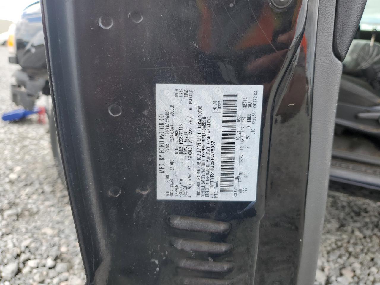 2008 Ford Ranger Super Cab VIN: 1FTYR44U28PA78957 Lot: 82236395