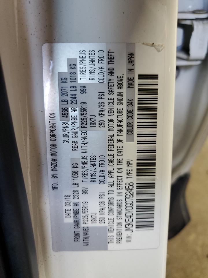 2016 Mazda Cx-5 Gt VIN: JM3KE4DY0G0792458 Lot: 89623665