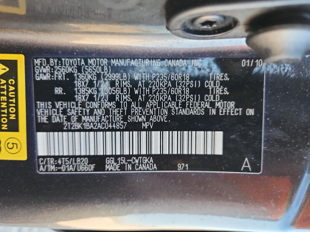 2010 Lexus Rx 350 VIN: 2T2BK1BA2AC044857 Lot: 90110245