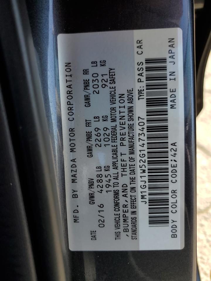 2016 Mazda 6 Grand Touring VIN: JM1GJ1W52G1473407 Lot: 85778235