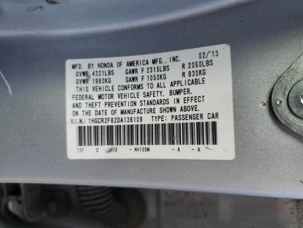 2013 Honda Accord Exl VIN: 1HGCR2F82DA136109 Lot: 82430815