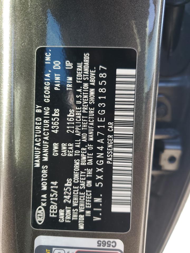 2014 Kia Optima Ex VIN: 5XXGN4A71EG318587 Lot: 86512845