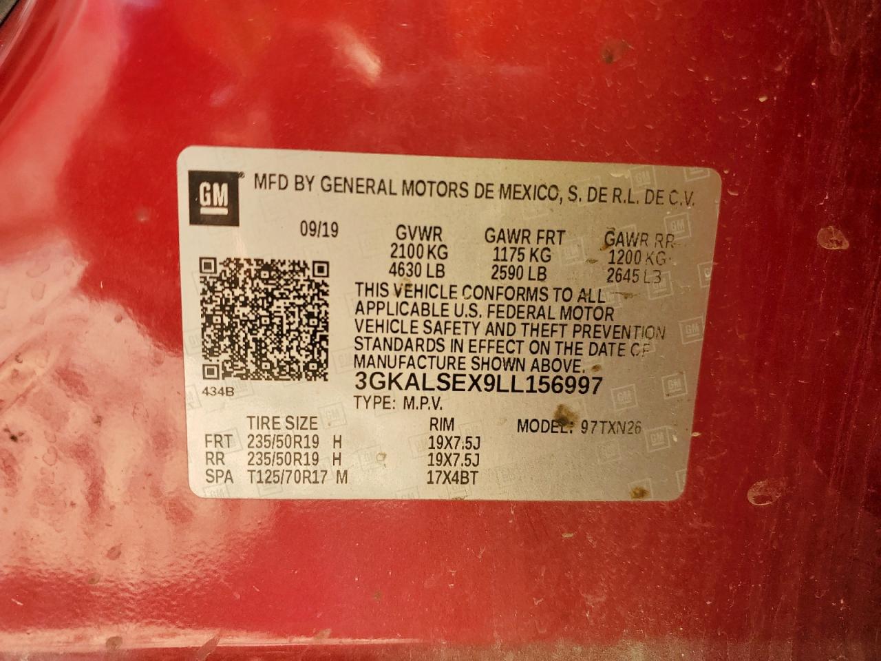 2020 GMC Terrain Denali VIN: 3GKALSEX9LL156997 Lot: 86189505