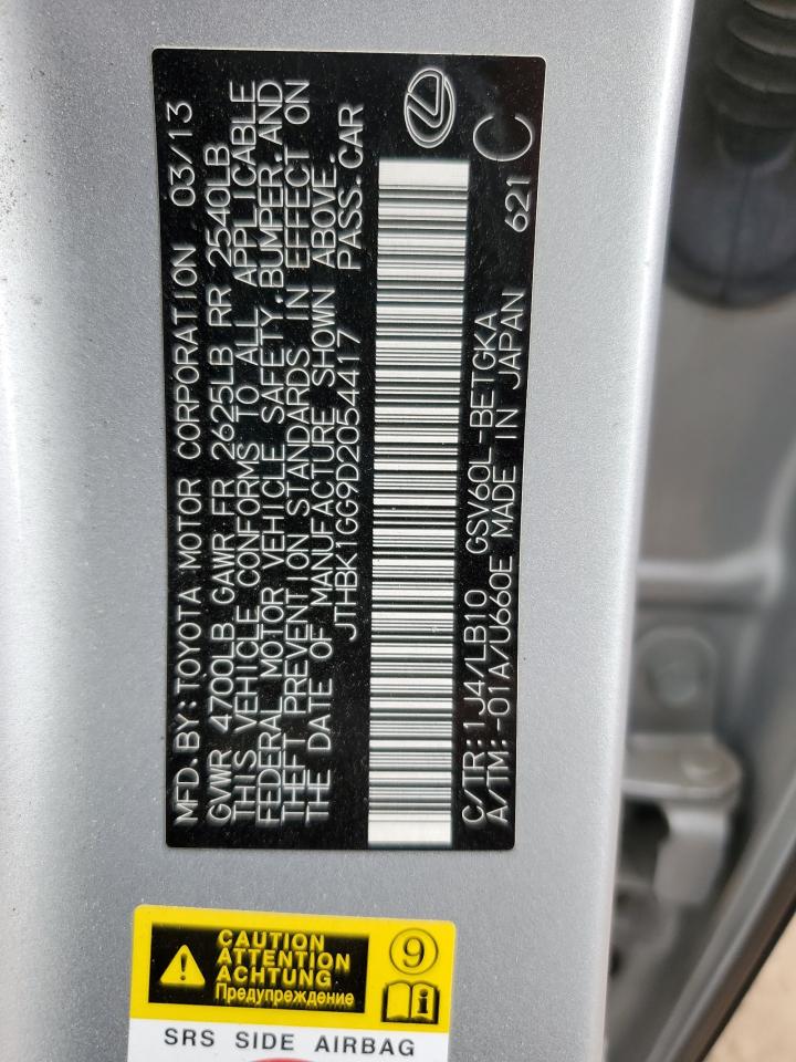 2013 Lexus Es 350 VIN: JTHBK1GG9D2054417 Lot: 80568305