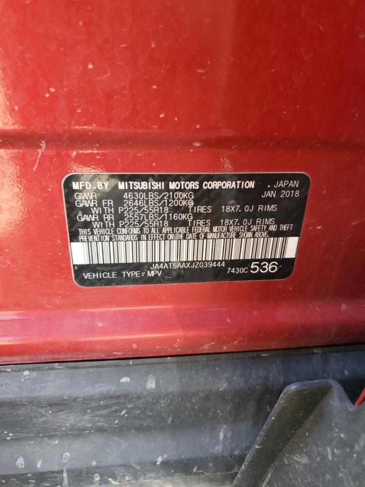 2018 Mitsubishi Eclipse Cross Se VIN: JA4AT5AAXJZ039444 Lot: 89856495