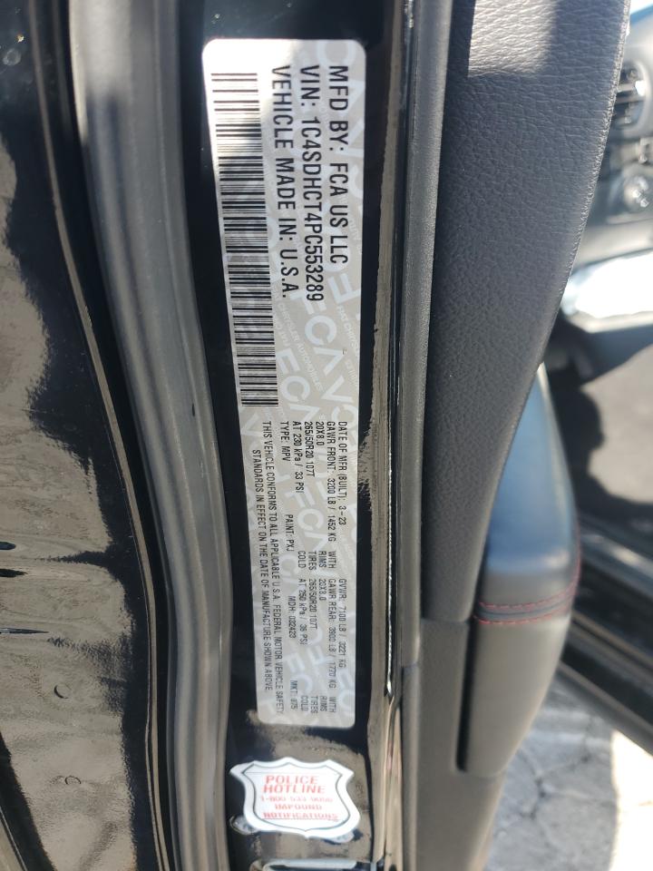 2023 Dodge Durango R/T VIN: 1C4SDHCT4PC553289 Lot: 85374385