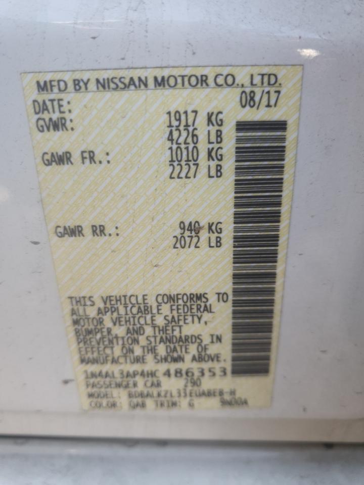 2017 Nissan Altima 2.5 VIN: 1N4AL3AP4HC486353 Lot: 82282175