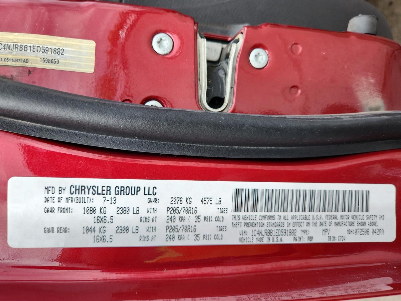 2014 Jeep Patriot Sport VIN: 1C4NJRBB1ED591882 Lot: 85860975