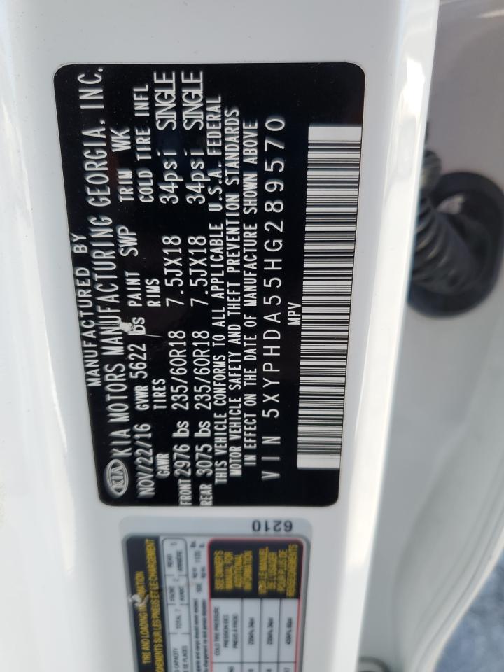 2017 Kia Sorento Ex VIN: 5XYPHDA55HG289570 Lot: 84478995