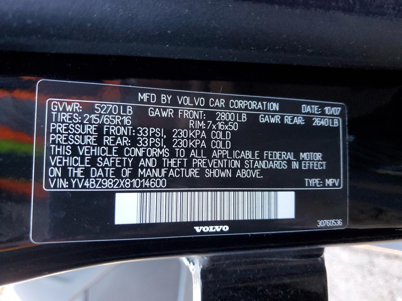 2008 Volvo Xc70 VIN: YV4BZ982X81014600 Lot: 82003915