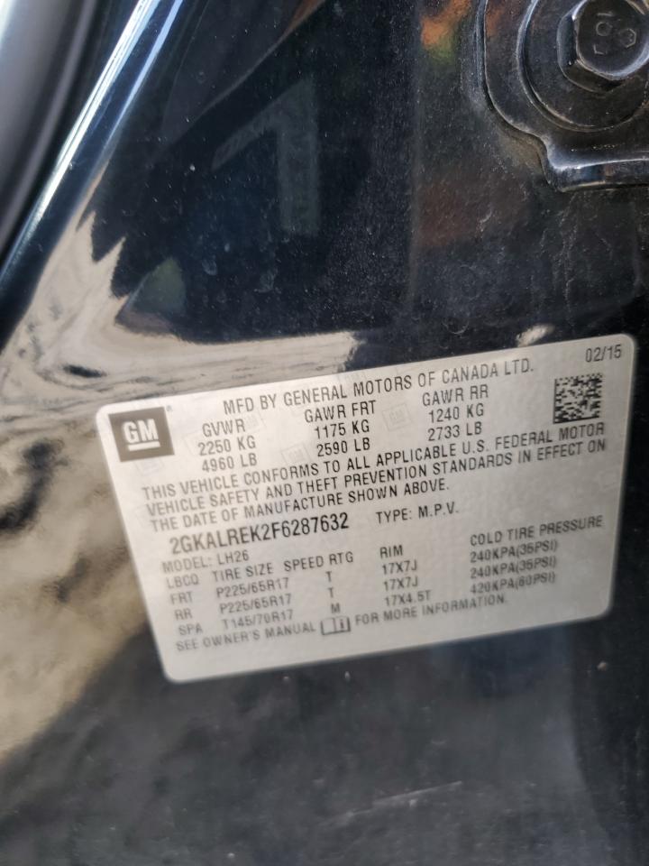 2015 GMC Terrain Sle VIN: 2GKALREK2F6287632 Lot: 84476625