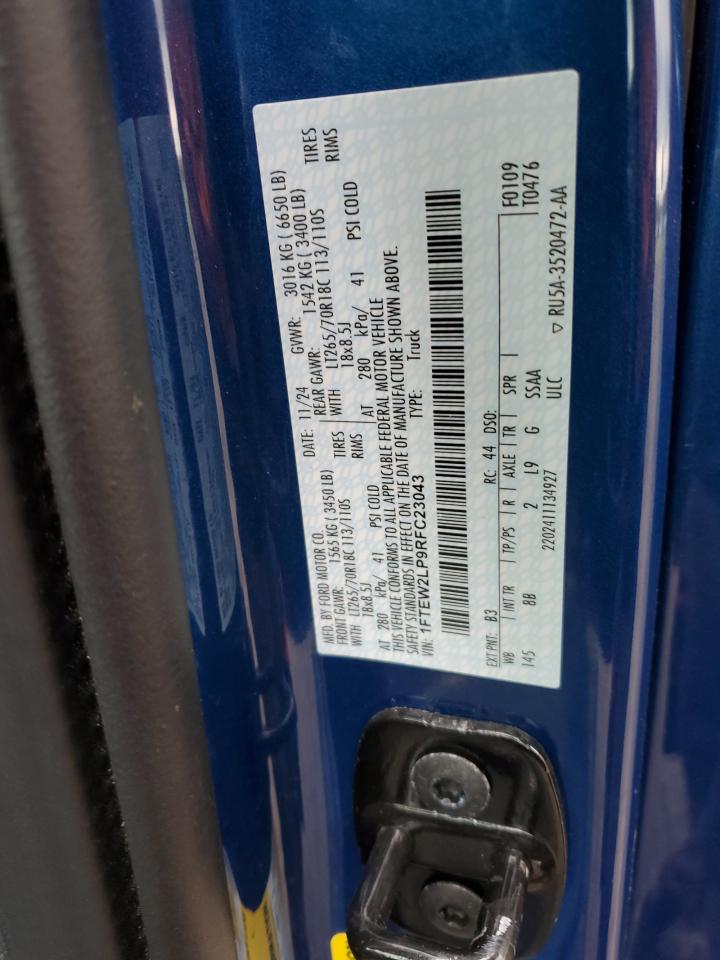 2024 Ford F150 Stx VIN: 1FTEW2LP9RFC23043 Lot: 82773215