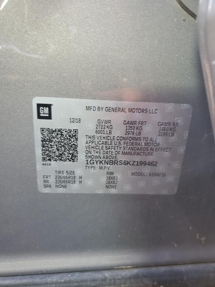 2019 Cadillac Xt5 VIN: 1GYKNBRS6KZ199462 Lot: 85923245