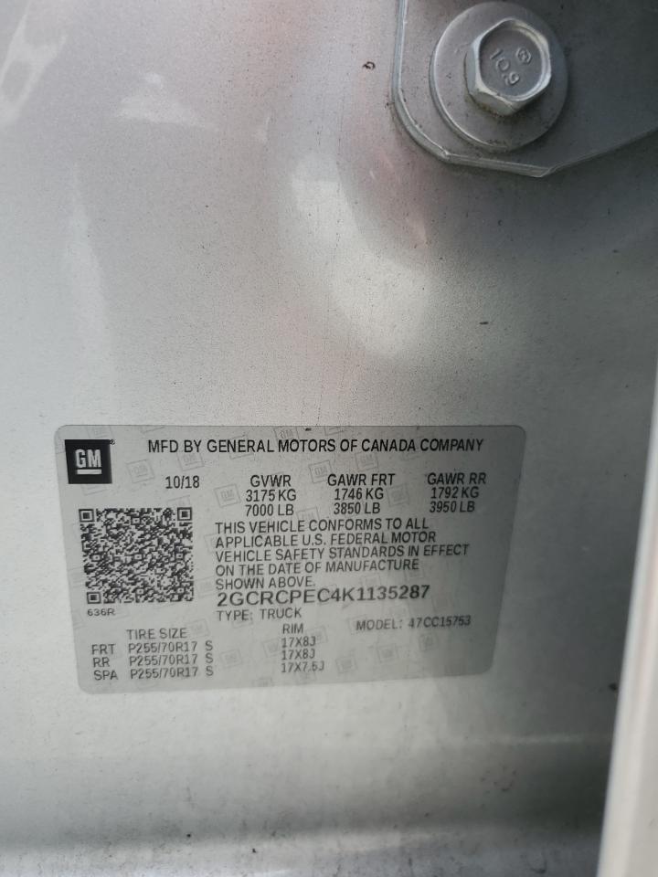 2019 Chevrolet Silverado Ld C1500 Lt VIN: 2GCRCPEC4K1135287 Lot: 85389735