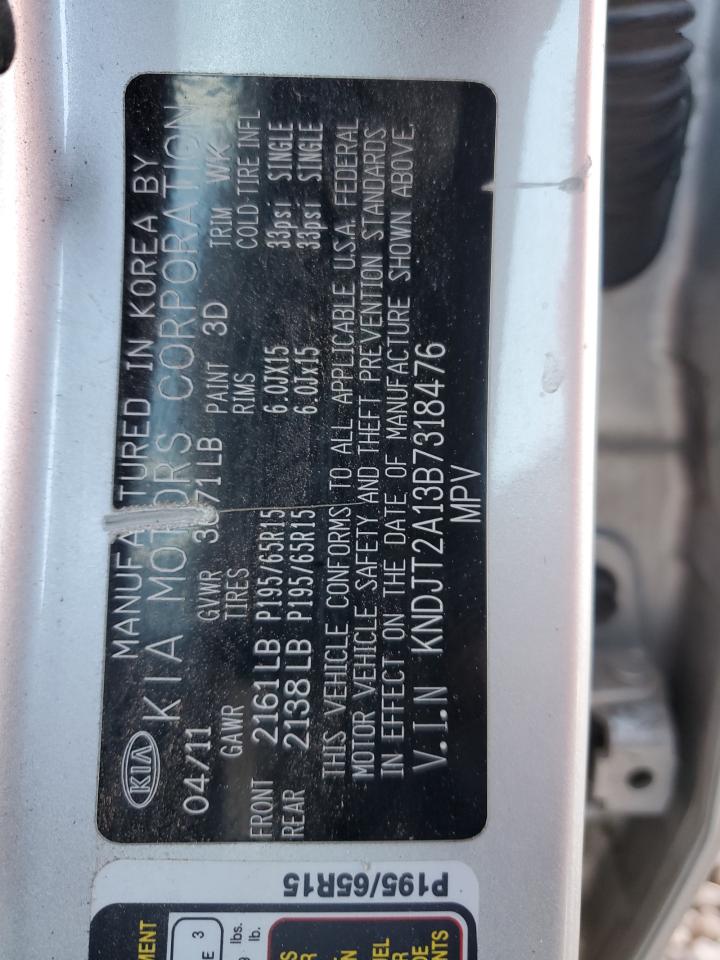 2011 Kia Soul VIN: KNDJT2A13B7318476 Lot: 86900265
