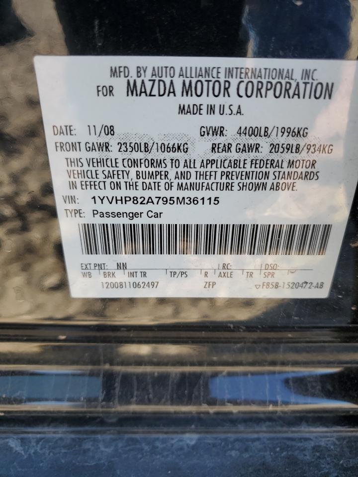 2009 Mazda 6 I VIN: 1YVHP82A795M36115 Lot: 85859485