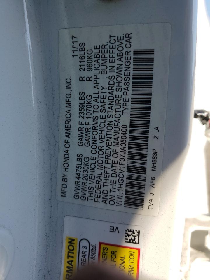 2018 Honda Accord Sport VIN: 1HGCV1F37JA050400 Lot: 86253765