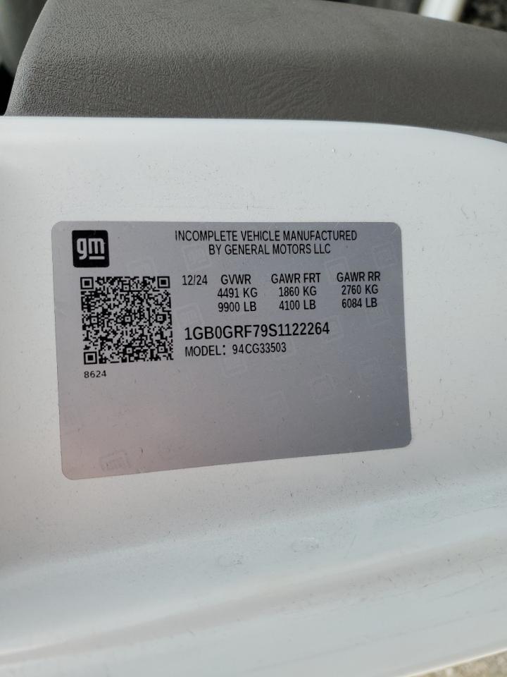 2025 Chevrolet Express Utility / Service Van VIN: 1GB0GRF79S1122264 Lot: 86175615