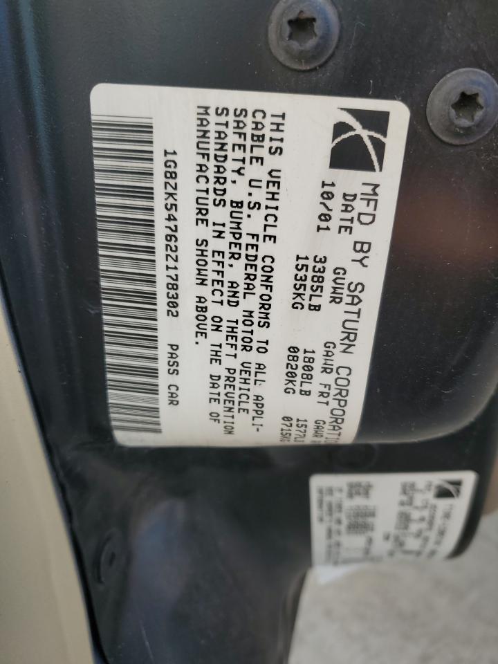 2002 Saturn Sl2 VIN: 1G8ZK54762Z178302 Lot: 86477625