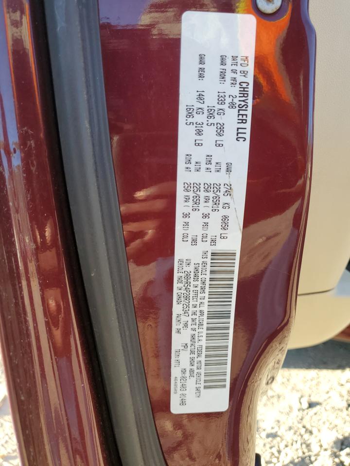 2008 Chrysler Town & Country Touring VIN: 2A8HR54P28R725347 Lot: 89621795