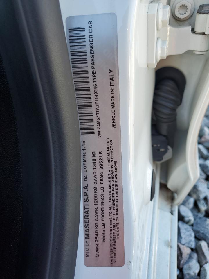 2015 Maserati Ghibli S VIN: ZAM57RTA3F1149396 Lot: 86831565