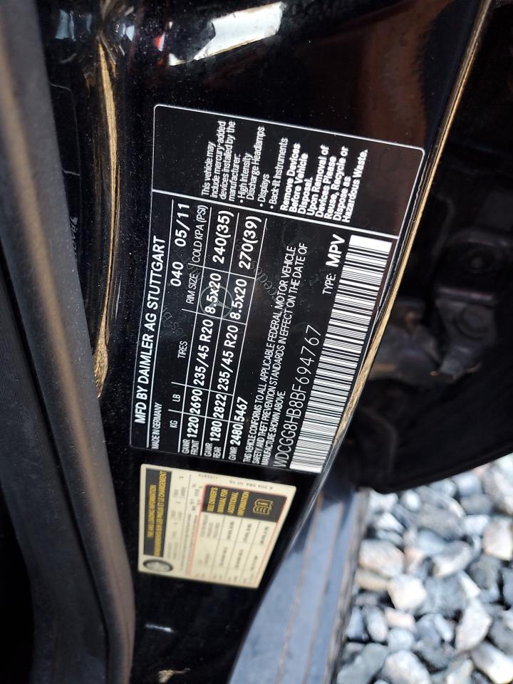 2011 Mercedes-Benz Glk 350 4Matic VIN: WDCGG8HB8BF694767 Lot: 82429185