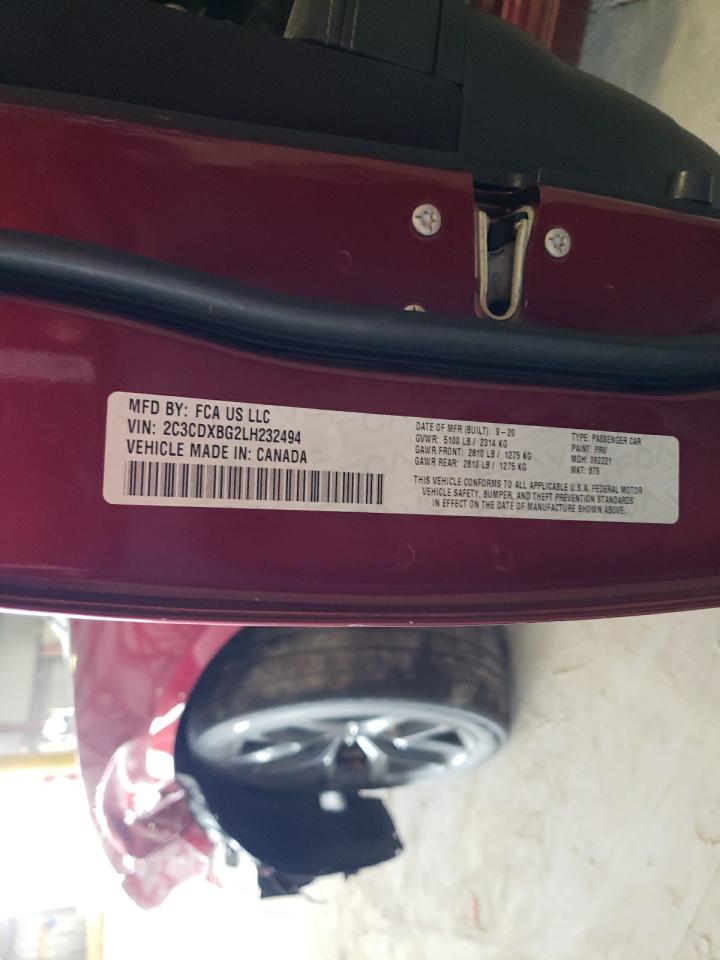 2020 Dodge Charger Sxt VIN: 2C3CDXBG2LH232494 Lot: 84549675