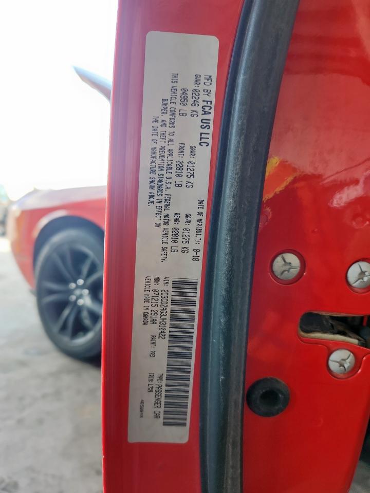 2018 Dodge Challenger VIN: 2C3CDZAG3JH310422 Lot: 82404135