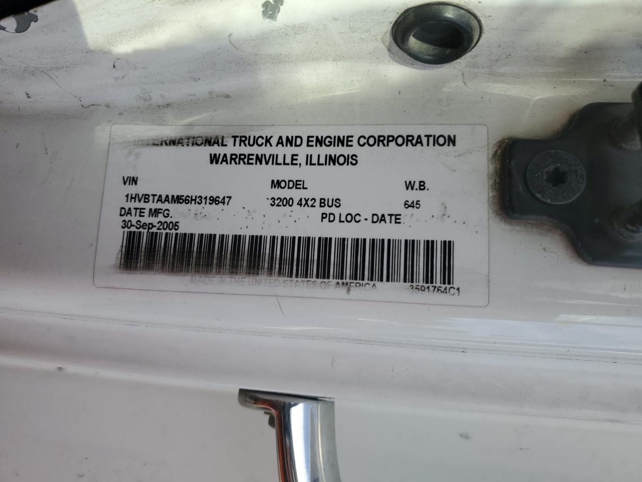 2006 International 3000 3200 - Bus VIN: 1HVBTAAM56H319647 Lot: 80903435