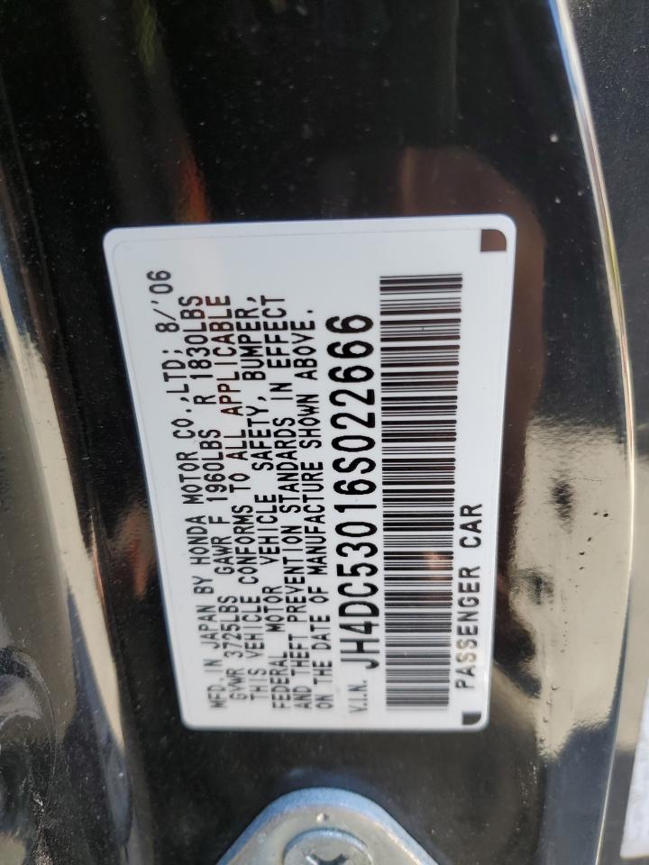 2006 Acura Rsx Type-S VIN: JH4DC53016S022666 Lot: 85745585