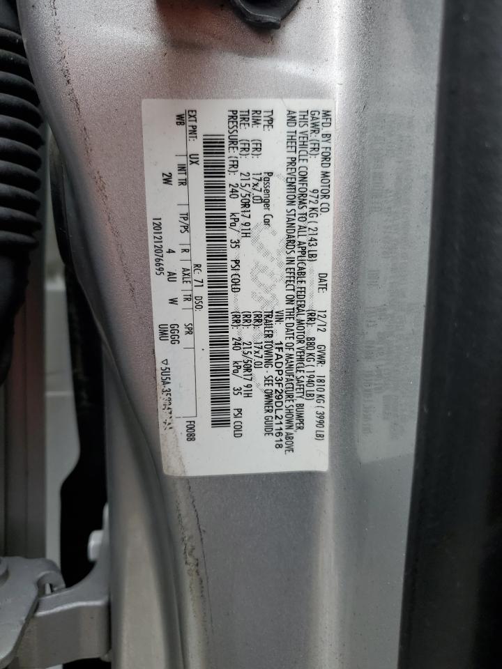 2013 Ford Focus Se VIN: 1FADP3F29DL211618 Lot: 85352475