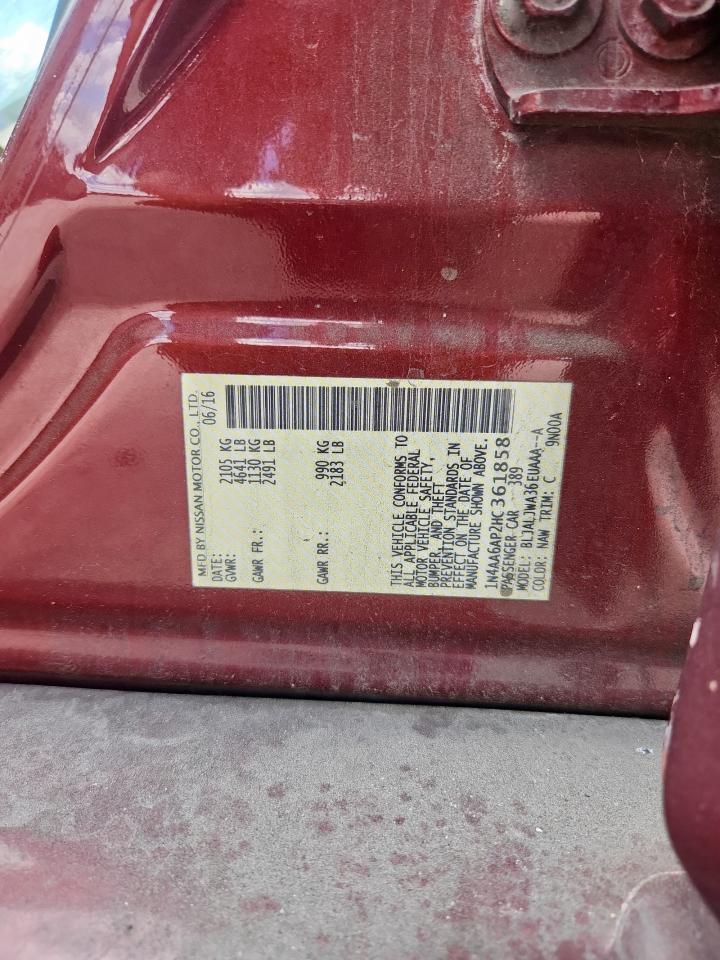 2017 Nissan Maxima 3.5S VIN: 1N4AA6AP2HC361858 Lot: 82310465