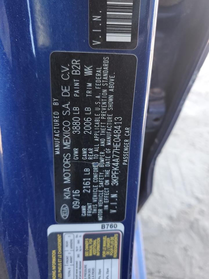 2017 Kia Forte Lx VIN: 3KPFK4A77HE048413 Lot: 85872745