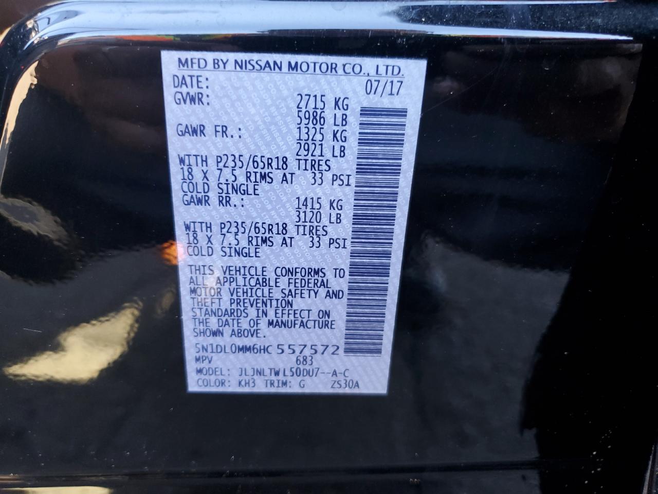 2017 Infiniti Qx60 VIN: 5N1DL0MM6HC557572 Lot: 82204105