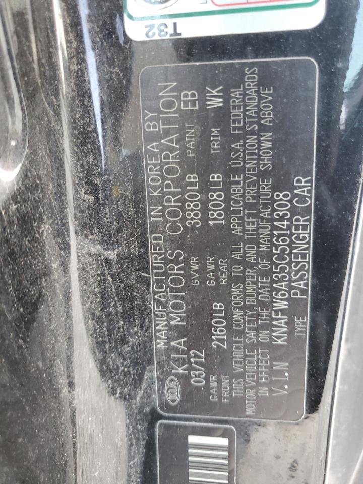 2012 Kia Forte Sx VIN: KNAFW6A35C5614308 Lot: 84934355