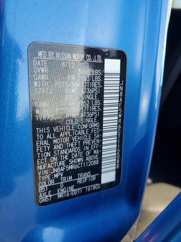 2012 Nissan Juke S VIN: JN8AF5MR6CT112088 Lot: 89448345