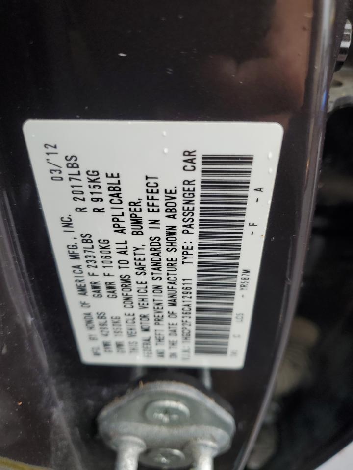 2012 Honda Accord Lx VIN: 1HGCP2F36CA129611 Lot: 82412905