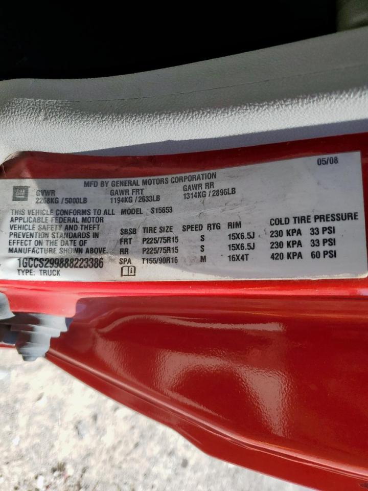 2008 Chevrolet Colorado Ls VIN: 1GCCS299888223386 Lot: 86296455