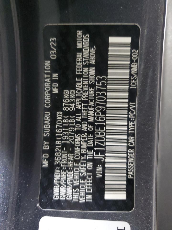 2023 Subaru Brz Limited VIN: JF1ZDBE16P9703753 Lot: 86526565